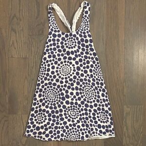 Alice + Olivia Navy and White Patterned Dress